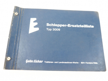 Eicher 3009 Tiger 2 Schlepper Ersatzteilliste 1969 EDK 3-2 ZF A-208 Original