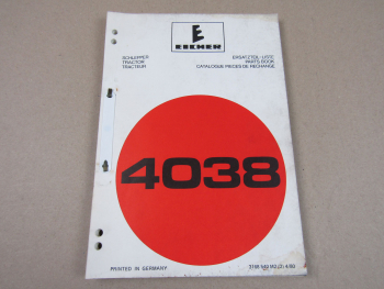 Eicher 4038 Traktor Ersatzteilkatalog Ersatzteilliste 1980 Parts List Pieces rec