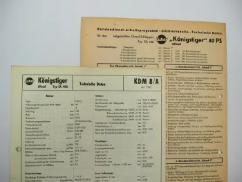 Eicher Königstiger Allrad EA400 40 PS Technische Daten & Anzugswerte Datenblatt 1965