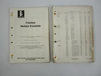 Eicher + Perkins Ersatzteil-Preisliste 11/1982