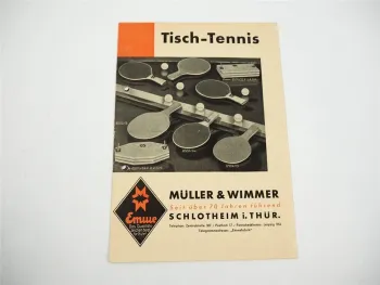 Emwe Müller Wimmer Schlotheim Thüringen Tischtennis Zubehör Prospekt 1930er J.