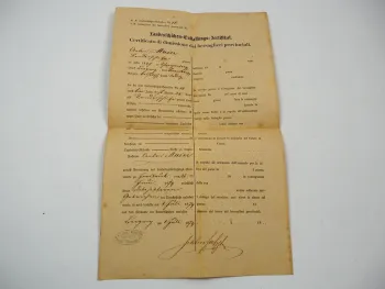 Entlassungsschein 1874 K.K. Landes Schützenbataillon Bregenz Österreich