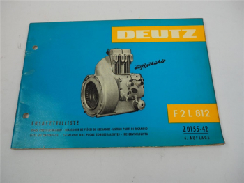 Ersatzteilkatalog Deutz F2L 812 Spare Parts Catalogue Bildkatalog 1964