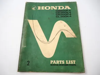 Ersatzteilkatalog Honda CB 250 350 K4 P4 CL 350 K4 Parts List Ersatzteilliste 1973