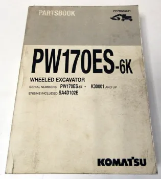 Ersatzteilkatalog Komatsu PW170ES-6K Wheeled Excavator Parts book 1998