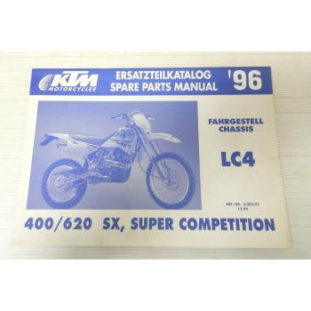 Ersatzteilkatalog KTM 400 620 SX Super Competition 1996 Ersatzteilliste Parts