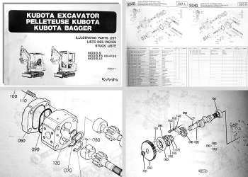Ersatzteilkatalog Kubota KH-41 (H) Bagger Stückliste Ersatzteilliste Parts List