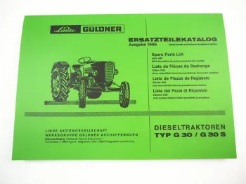 Ersatzteilliste Güldner G30 G30S Ersatzteilkatalog Ersatzteilliste 1966