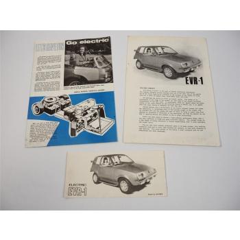 EVR-1 Electric Vehicle Elektroauto England 2x Prospekt Brochure 1970er Jahre