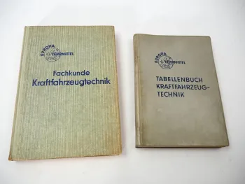 Fachkunde Kraftfahrzeugtechnik + Tabellenbuch KFZ Europa Lehrmittel 1960/70er J.