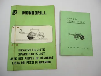 Fähse Monodrill Einzelkorn Sämaschine 2x Ersatzteilliste 1960/70er Jahre