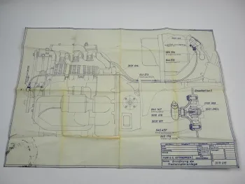 Fahr D133T Schlepper Anordnung der Traktormeteranlage Blaupause 1960