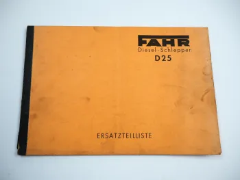 Fahr D25 Dieselschlepper Ersatzteilliste Ersatzteilkatalog 1951