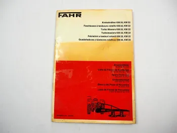 Fahr KM 20 22 Kreiselmäher Ersatzteilliste Ersatzteilkatalog 1973