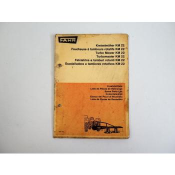 Fahr KM 22 Kreiselmäher Ersatzteilliste Spare Parts List 1969
