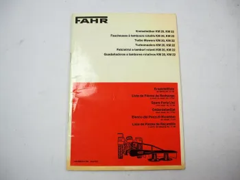 Fahr KM20 KM22 Kreiselmäher Ersatzteilliste Ersatzteilkatalog Parts List 1975