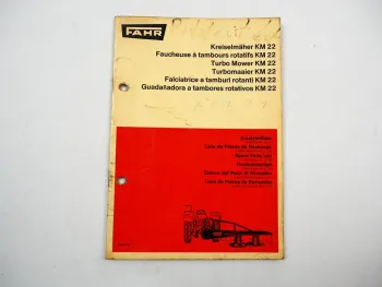 Fahr KM22 Kreiselmäher Ersatzteilliste Ersatzteilkatalog 1970