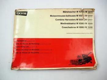 Fahr M1000 M1200 Mähdrescher Ersatzteilliste Spare Parts List 1970