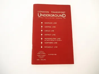 Fahrplan London Transport Underground Timetables 1958 U Bahn
