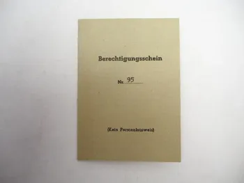 Fahrrad Berechtigungsschein 1953 Plochingen Baden-Württemberg