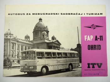 FAP A-11 Ohrid Autobus ITV Beograd Jugoslavija Prospekt brochure