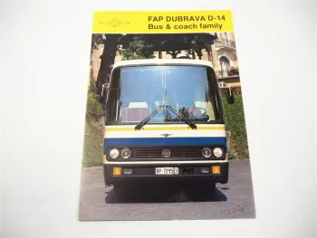 FAP Famos Dubrava D-14 Omnibus Coach Prospekt Brochure 1986 Beograd Jugoslawien
