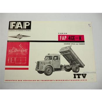 FAP ITV Beograd Jugoslawien 4GE-K Camion LKW Prospekt Brochure 1960er Jahre