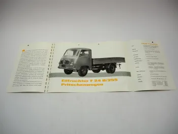 Faun F 24 B/255 Eilfrachter Pritschenwagen Prospekt Technische Daten 1950er J.