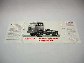 Faun F 687/36 VS Frontlenker-Sattelschlepper Prospekt Technische Daten 1950er J.