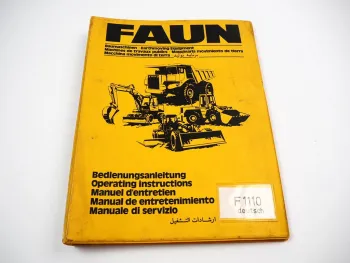 Faun F1110 Radlader Bedienungsanleitung Betriebsanleitung 1984