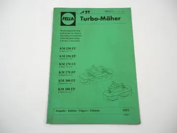 Fella KM 230 270 300 FZ FP Turbo Mäher Betriebsanleitung 1994