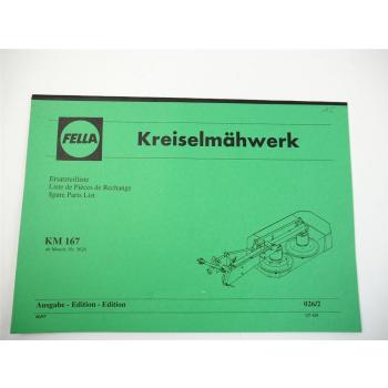Fella KM167 Kreiselmähwerk Ersatzteilliste Ersatzteilkatalog 06/1997
