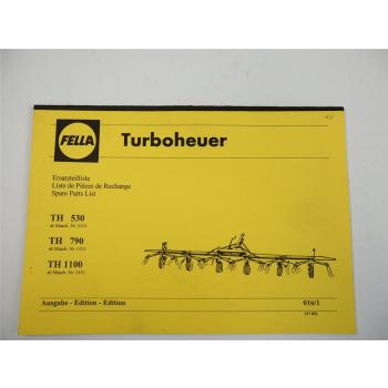 Fella TH350 TH790 TH1100 Turboheuer Parts List Ersatzteilliste