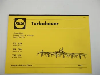 Fella TH350 TH790 TH1100 Turboheuer Parts List Ersatzteilliste