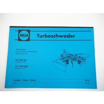 Fella TS350DS TS390RDF Turboschwader Parts List Ersatzteilliste 11/1997