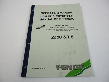 Fendt 2250 S LS Operating Manual de servicio Livret d entretien 2002