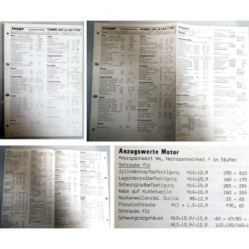 Fendt Farmer 305LSA (162) Werkstatt Datenblatt 1991 Technische Daten