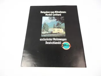 Feriela Caravan Modell Gotthard Wohnwagen Prospekt Produktvorstellung 1970er J.