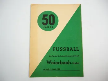 Festschrift Sportverein Fussball Weierbach Idar-Oberstein Rheinland-Pfalz 1958