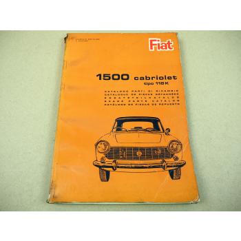 Fiat 1500 118K Ersatzteilliste 1965 Spare Parts Catalog parti di ricambio