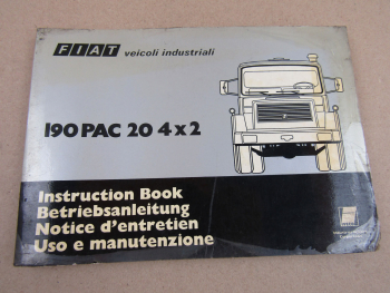 Fiat 190 PAC 20 4x2 Bedienungsanleitung Betrieb Wartung Instruction Book 1977