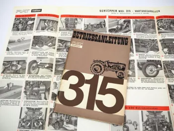 Fiat 315 Traktor Betriebsanleitung Bedienung Wartung Schaltplan Elektrik 1965