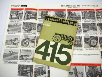 Fiat 415 Traktor Betriebsanleitung Bedienung Wartung Schaltplan Elektrik 1965