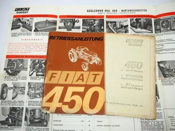 Fiat 450 + DT Traktor Betriebsanleitung Bedienung Wartung Schaltplan Elektrik 1971