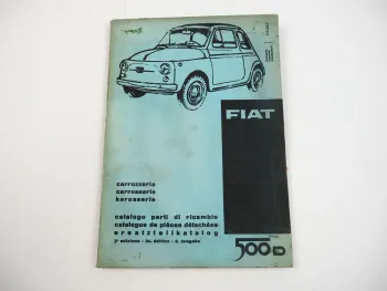 Fiat 500D Ersatzteilliste Karosserie Catalogo parti di ricambio 1963