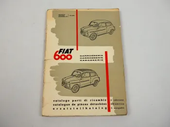 Fiat 600 Ersatzteilliste Karosserie Catalogo parti di ricambio 1959