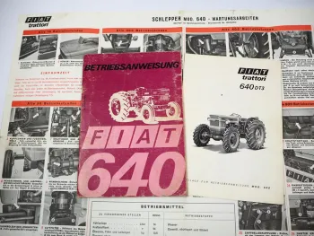 Fiat 640 + DT DT3 Traktor Betriebsanleitung Bedienung Wartung Schaltplan Elektrik 1974