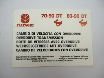 Fiat 70-90 80-90 DT Schlepper mit Overdrive Ergänzung zur Betriebsanleitung 1990