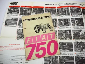 Fiat 750 + automatic Traktor Betriebsanleitung Bedienung Wartung Schaltplan Elektrik 1969
