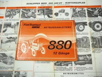 Fiat 880 880DT Traktor Betriebsanleitung Bedienung Wartung Schaltplan 1978